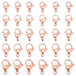 Rose Gold 30Pcs 5 Style 304 Stainless Steel Lobster Claw Clasps, Rose Gold, 6pcs/style