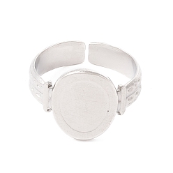 Нержавеющая Сталь Цвет Не тускнеет 304 манжетное кольцо из нержавеющей стали, плоско-круглые, цвет нержавеющей стали, размер США 6 (16.5 мм)