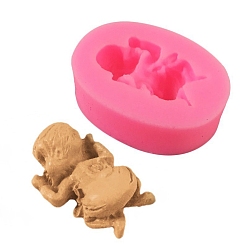 Human Силиконовые формы, формы помады, формы для литья смолы, для шоколада, конфеты, изготовление изделий из уф-смолы и эпоксидной смолы, розовые, человек, 60x43x20 мм