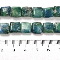 Sea Green Natural Dolomite Beads Strands, Dyed, Sqaure, Sea Green, 10x10x4.5mm, Hole: 1.4mm, about 40pcs/strand, 15.55 inch(39.5cm)