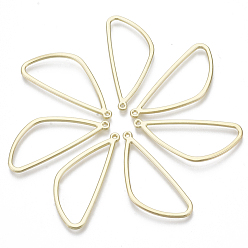 Light Gold Alloy Pendants, Triangle, Light Gold, 36x15x1.5mm, Hole: 1mm