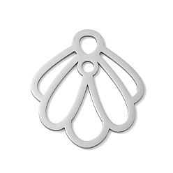 Нержавеющая Сталь Цвет 201 подвески из нержавеющей стали, лазерная резка, шарм из ракушек, анти-тускнение, цвет нержавеющей стали, 34.5x31x1 мм, отверстие : 4.5x5.5 мм
