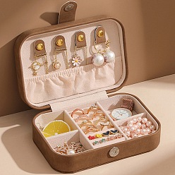 Camel PU Leather Jewerly Storage Boxes, with Magnetic Clasp, Rectangle, Camel, 16x11x5cm