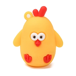 Yellow PVC Plastic Pendants, Chick Charms, Yellow, 40.5x34.5x26.5mm, Hole: 2mm