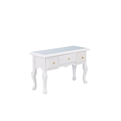 Белый Деревянный ящик консольный столик миниатюрные украшения, аксессуары для кукольного домика с микро-ландшафтом, притворяясь реквизитом декорации, белые, 95x65 мм