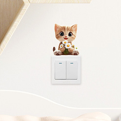 Cat Shape Самоклеящиеся водонепроницаемые наклейки из ПВХ с изображением животных, наклейки, форма кошки, 112~120x113~120x0.2 мм