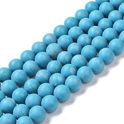 Howlite Natural Howlite Beads Strands, Dyed & Heated, Round, 12mm, Hole: 1.2mm, about 34pcs/strand, 15.94 inch(40.5cm)