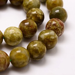 Dragon Blood Round Natural Dragon Blood Jasper Beads Strands, 16mm, Hole: 1mm, about 24pcs/strand, 15.75 inch