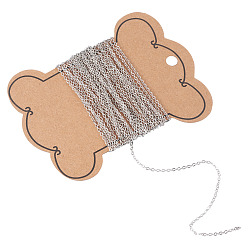 Платина 5 м латунные кабельные цепи, пайки, с катушкой, Плоско-овальные, без кадмия, без никеля и без свинца, платина, 2.2x1.9x0.3 мм