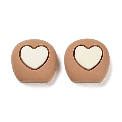 Перу Симпатичные кабошоны из непрозрачной смолы, уши мультяшного медведя, Перу, 15x15x6~6.5 мм