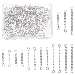 Нержавеющая Сталь Цвет 120 шт. 3 стили 304 подвески-соединители из нержавеющей стали, крутите ссылки, цвет нержавеющей стали, 15~25x2x1~1.2 мм, отверстие : 1.2 мм, 40 шт / стиль