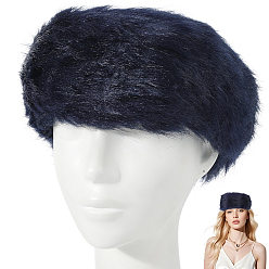 Прусский Синий 1теплые повязки на голову из пряжи из искусственного меха, мягкая эластичная толстая вязаная повязка на голову для женщин, берлинская лазурь, 320x120 мм, 1 шт / цвет
