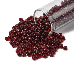 (2153) Black Cherry Lined Dark Amber Тохо 6/0 круглые бусины, японский бисер, (2153) черная вишня на подкладке, темно-янтарный, 4 мм, отверстие : 1.5 мм, Около 840 шт / 50 г