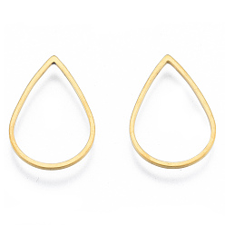 Золотой 201 нержавеющей стали связывающий кольца, слеза, золотые, 21x14x1 мм, внутренний диаметр: 12x18.5 мм