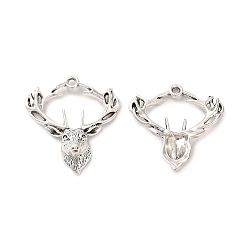 Античное Серебро Сплавочные подвески тибетского стиля, очарование лося, античное серебро, 28x25.5x6 мм, отверстие : 2 мм, Около 294 шт / 500 г