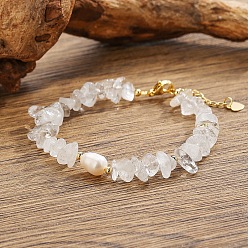 Хрусталь Элегантные браслеты в богемном стиле из бусин из натурального кварцевого кристалла, 2.17 дюйм (5.5 см)