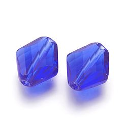 Королевский синий Имитация Австрийские кристаллические шарики, класс AAA, граненые, ромб, королевский синий, 14~14.5x12x5~7 мм, отверстие : 0.9~1 мм