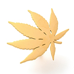 Лист 304 регулируемые кольца из нержавеющей стали для женщин, золотые, лист, внутренний диаметр: 18 мм