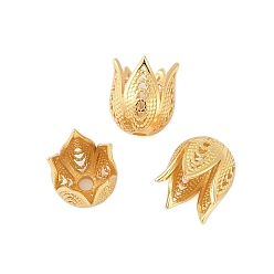 Настоящее золото 18K 925 шарики из стерлингового серебра, цветок, реальный 18 k позолоченный, 6.5x5.5 мм, отверстие : 1.2 мм