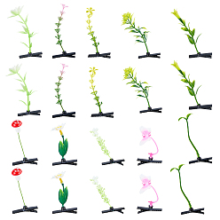 (52) Непрозрачная лаванда 40шт. 10 стилей: пластиковые заколки-крокодилы в виде растений и железные заколки для волос, аксессуары для волос для женщин и девочек, разноцветные, 70~100 мм, 4 шт / стиль