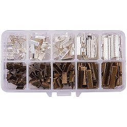 (52) Непрозрачная лаванда Железная лента обжимные концы зажимы, разноцветные, 20x8x5 мм, отверстие : 2 мм