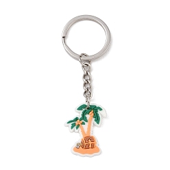 Branch Cartoon PVC Pendant Keychain, with Iron Keychain Findings, Branch, 8.5cm