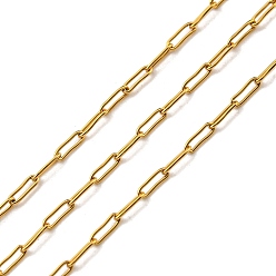 Золотой Ионное покрытие (ip) 304 цепи из нержавеющей стали, скрепки, пайки, с катушкой, золотые, 3.2x1x0.3 мм