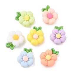 (52) Непрозрачная лаванда Непрозрачные кабошоны из смолы, цветок, разноцветные, 15x12.5x5.5 мм