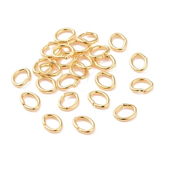 Echt 18 k vergoldet Messing Ringe springen, offene Ringe springen, cadmiumfrei und bleifrei, ellipsenförmige, echt 18 k vergoldet, 3.8x3x0.5 mm, 24 Messgerät, Bohrung: 1.7x2.5 mm, ca. 2000~2300 Stk. / 50 g
