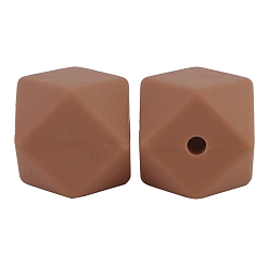 Сиена Восьмиугольные бусины из пищевого силикона, цвет охры, 17 мм