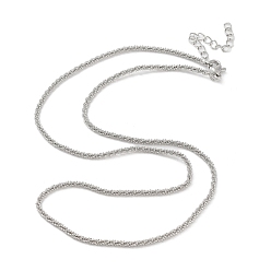 Platinum Brass Chain Necklaces Makings, Platinum, 44.6x0.2cm