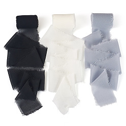 Mixed Color 3 Rolls 3 Colors Polyester Ribbon, for Garment Accessories, Gift Decoration, Mixed Color, 2 inch(50mm), about 5.00 Yards(4.57m)/Roll, 1roll/color