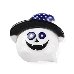 Ghost Кабошоны из непрозрачной смолы на тему Хэллоуина, для изготовления ювелирных изделий, призрак, 23.5x25.5x7.5 мм