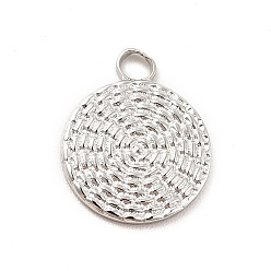 Нержавеющая Сталь Цвет Не тускнеющие 304 подвески из нержавеющей стали, плоские круглые прелести, цвет нержавеющей стали, 13x10.5x1 мм, отверстие : 2 мм