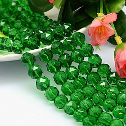 Lime Green Faceted Round Imitation Austrian Crystal Bead Strands, Grade AAA, Lime Green, 8mm, Hole: 0.9~1mm, about 50pcs/strand, 15.7 inch