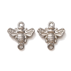 Stainless Steel Color 304 Stainless Steel Connector Charms, Bee Links, Stainless Steel Color, 11.5x11x3mm, Hole: 1mm