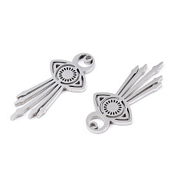 Нержавеющая Сталь Цвет Не тускнеющие 304 подвески из нержавеющей стали, лазерная резка, очарование глаз, цвет нержавеющей стали, 30x14x1.5 мм, отверстие : 1.5 мм