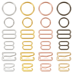 (52) Непрозрачная лаванда 480шт 24 стили сплав нижнее белье ремень регулировка пряжки, обруч для ползунка бюстгальтера, разноцветные, 8~14x9~15x1~1.5 мм, внутренний диаметр: 8~12 мм, 20 шт / стиль