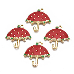 (123L) Белый крем непрозрачный блеск Стойки обшивки сплава эмали подвески, без кадмия, без никеля и без свинца, зонтик, огнеупорный кирпич, 23.5x23x3.2 мм, отверстие : 1.6 мм