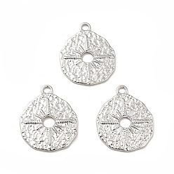 Нержавеющая Сталь Цвет Не тускнеющие 304 подвески из нержавеющей стали, , плоские круглые со звездой, цвет нержавеющей стали, 23x19x2 мм, отверстие : 2.5 мм