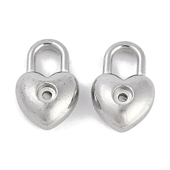 Нержавеющая Сталь Цвет 304 Настройки из нержавеющей стали горный хрусталь, сердце, цвет нержавеющей стали, 14.5x9.5x5.5 мм, отверстие : 5x3.5 мм