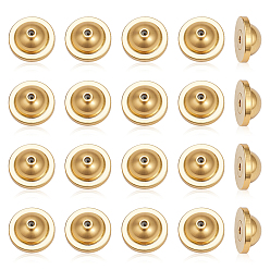 Золотой 24 шт. Латунные гайки для ушей, шляпа, золотые, 8x4 мм, отверстие : 0.7 мм