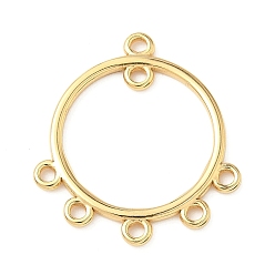 Настоящее золото 18K 304 нержавеющей стали ссылки люстра компонент, кольцо, реальный 18 k позолоченный, 31.5x29x2 мм, отверстие : 2 мм