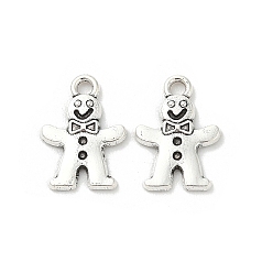 Античное Серебро Сплавочные подвески тибетского стиля, клоунские прелести, античное серебро, 14.5x10.5x1.5 мм, отверстие : 1.6 мм