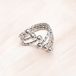 Нержавеющая Сталь Цвет 304 из нержавеющей стали Манжета кольца для женщин, цвет нержавеющей стали, внутренний диаметр: 18 мм