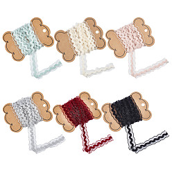 (52) Непрозрачная лаванда 12м 6 цвета плетеная сетка кружево эластичный шнур/лента, для украшения волос, разноцветные, 14 мм, 2 м / цвет