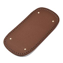 Седло Коричневый Дно из искусственной кожи, овал с пластинами из сплава, зерно личи, аксессуары для замены сумок, седло коричневый, 30x15.3x0.4~1.1 см, отверстие : 5 мм