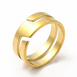 Chapado en Oro Real 18K Chapado iónico (ip) 304 anillo de acero inoxidable para mujer, real 18 k chapado en oro, tamaño de EE. UU. 6 1/4 (16.7 mm)