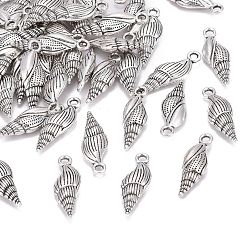 Античное Серебро Сплавочные подвески тибетского стиля, без свинца и без кадмия, спираль, античное серебро, 23x8x4 мм, отверстие : 1.5 мм