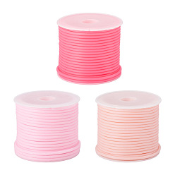 Pink 15м 3 цвета полые трубы ПВХ трубчатый шнур из синтетического каучука, обернутый вокруг белой пластиковой катушке, розовые, 2 мм, отверстие : 1 мм, около 5.47 ярдов (5 м) / цвет
